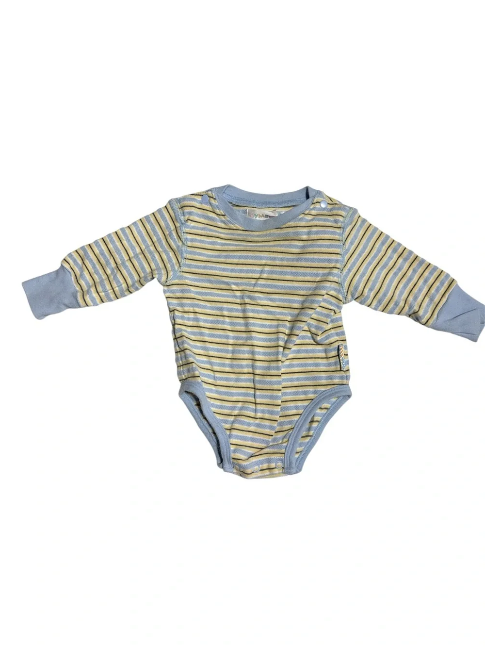 Vintage 1998 Gymboree Rainbow Tag Blue Overalls‎ Striped Onesie Socks Set NB